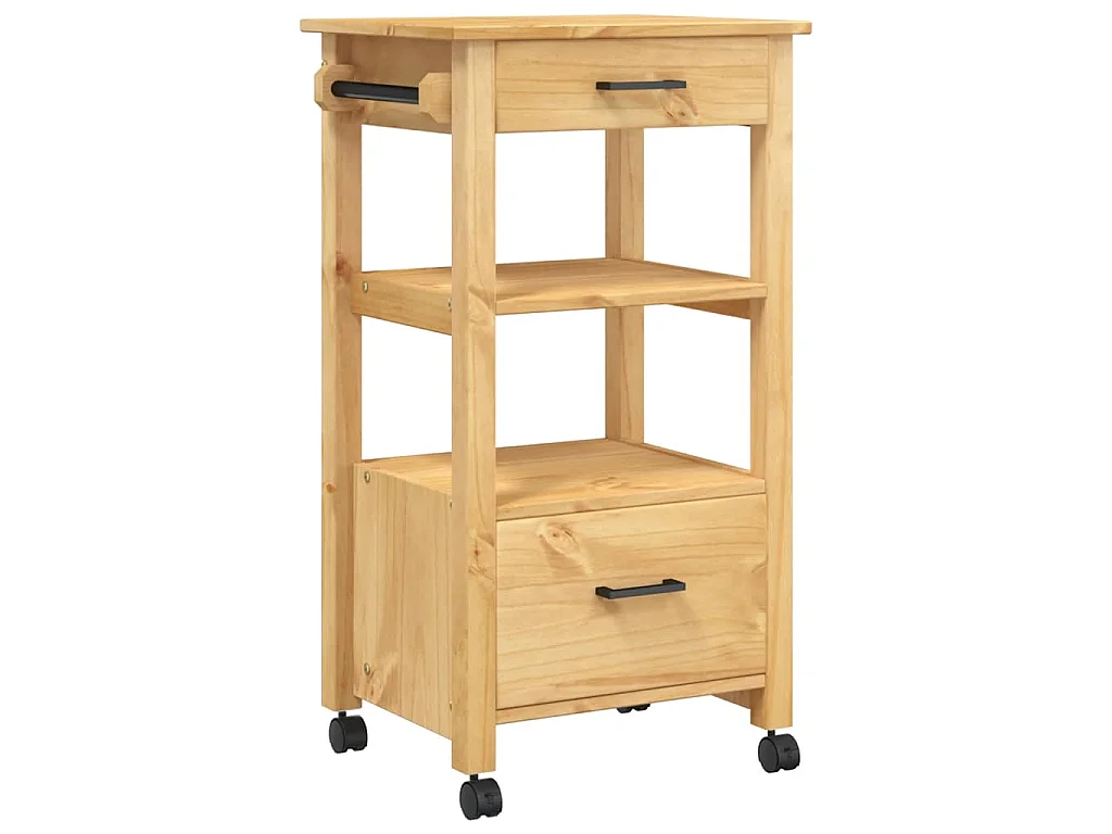 Chariot de cuisine MONZA 48x40x88,5 cm bois massif de pin