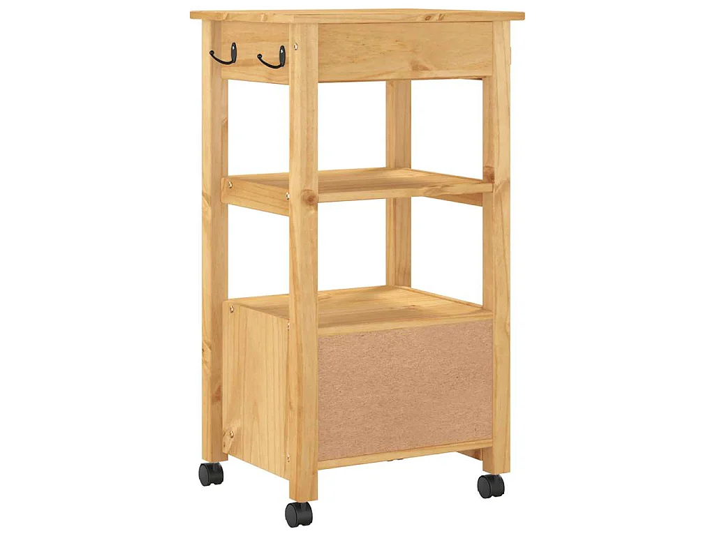 Chariot de cuisine MONZA 48x40x88,5 cm bois massif de pin