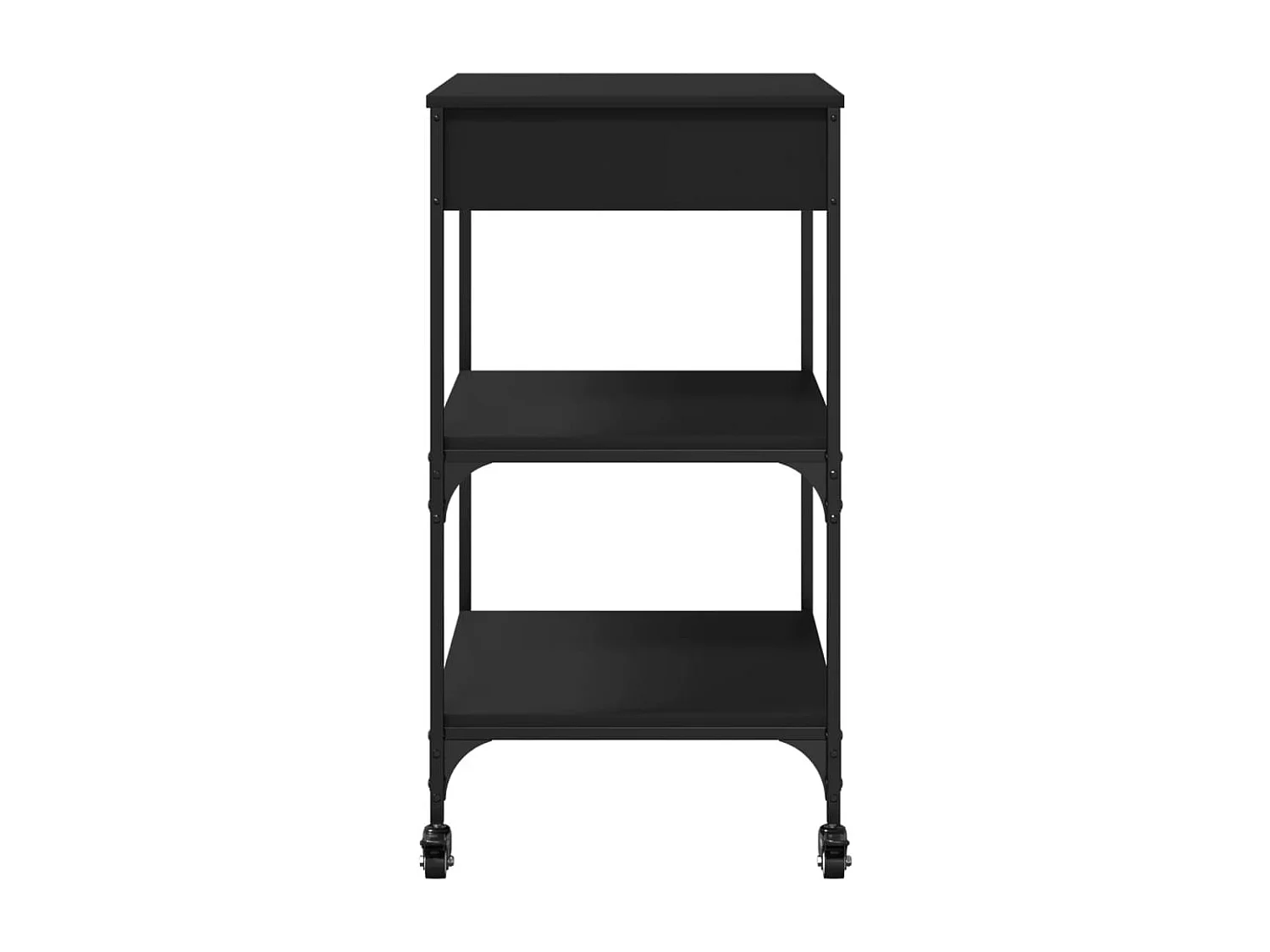 Chariot de cuisine noir 60x48x89,5 cm bois d'ingénierie