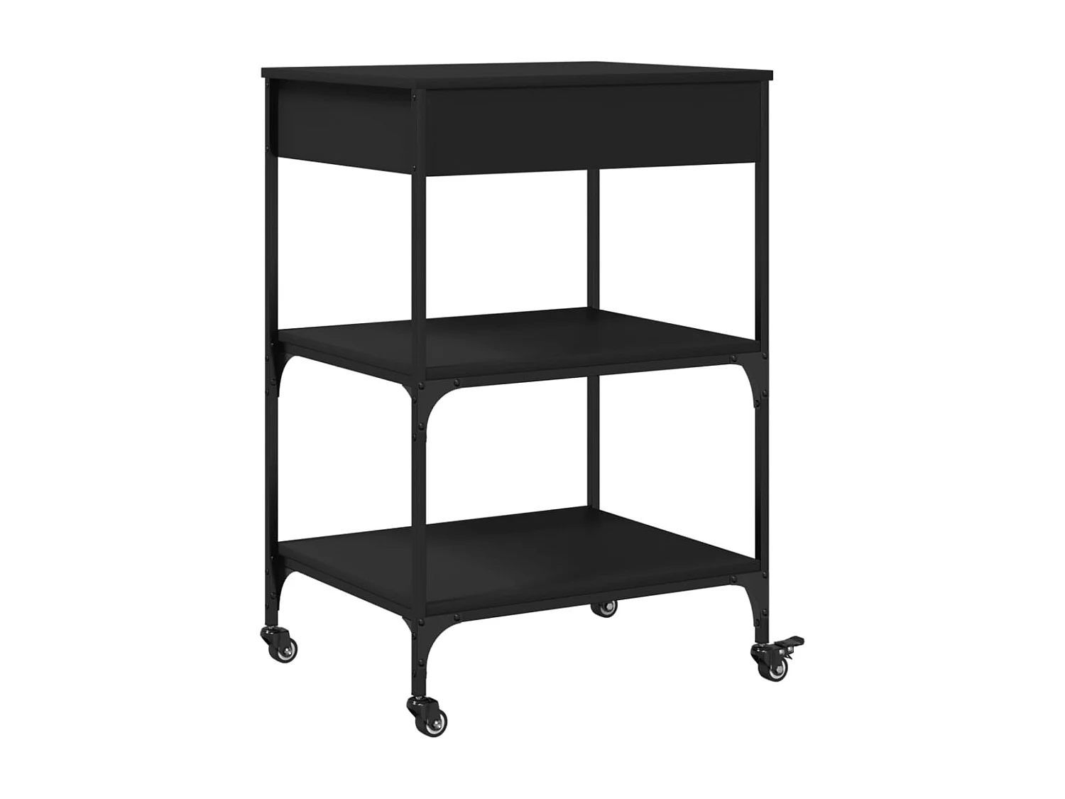 Küchenwagen Schwarz 60x48x89,5 cm Holzwerkstoff