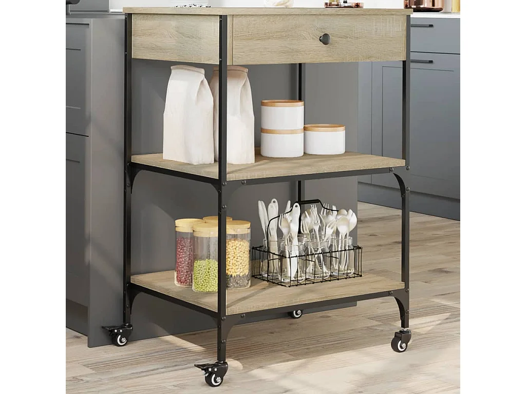 Küchenwagen Sonoma-Eiche 60x48x89,5 cm Holzwerkstoff