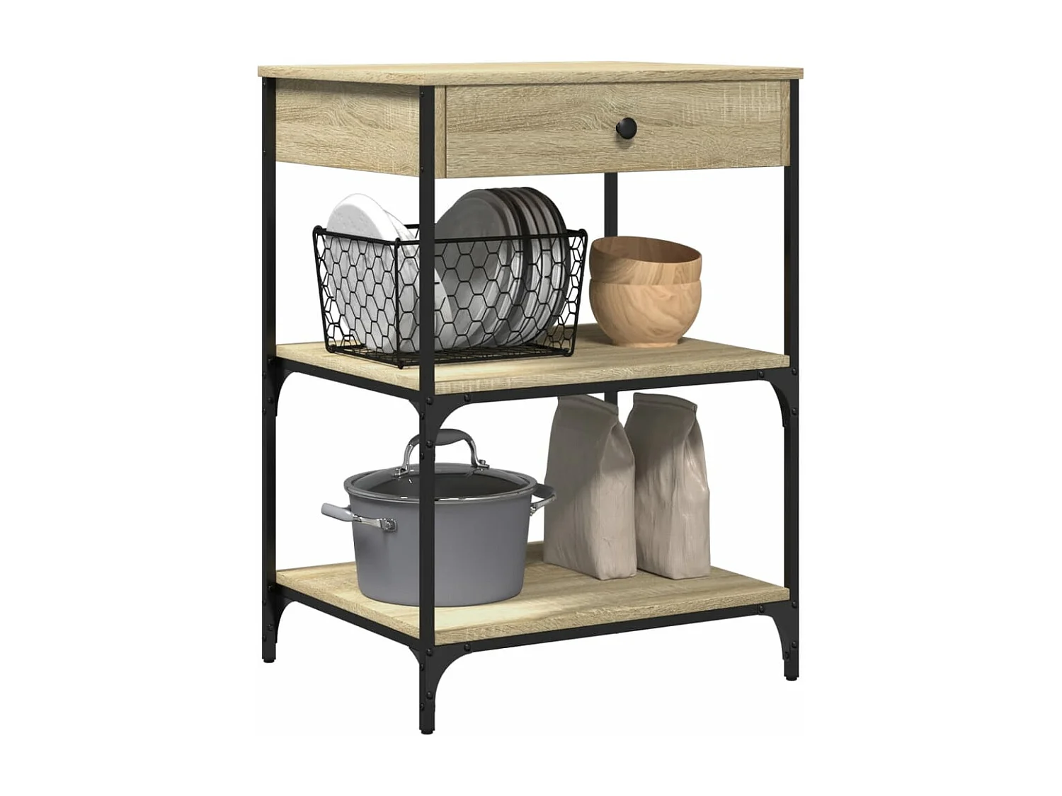 Küchenwagen Sonoma-Eiche 60x48x89,5 cm Holzwerkstoff