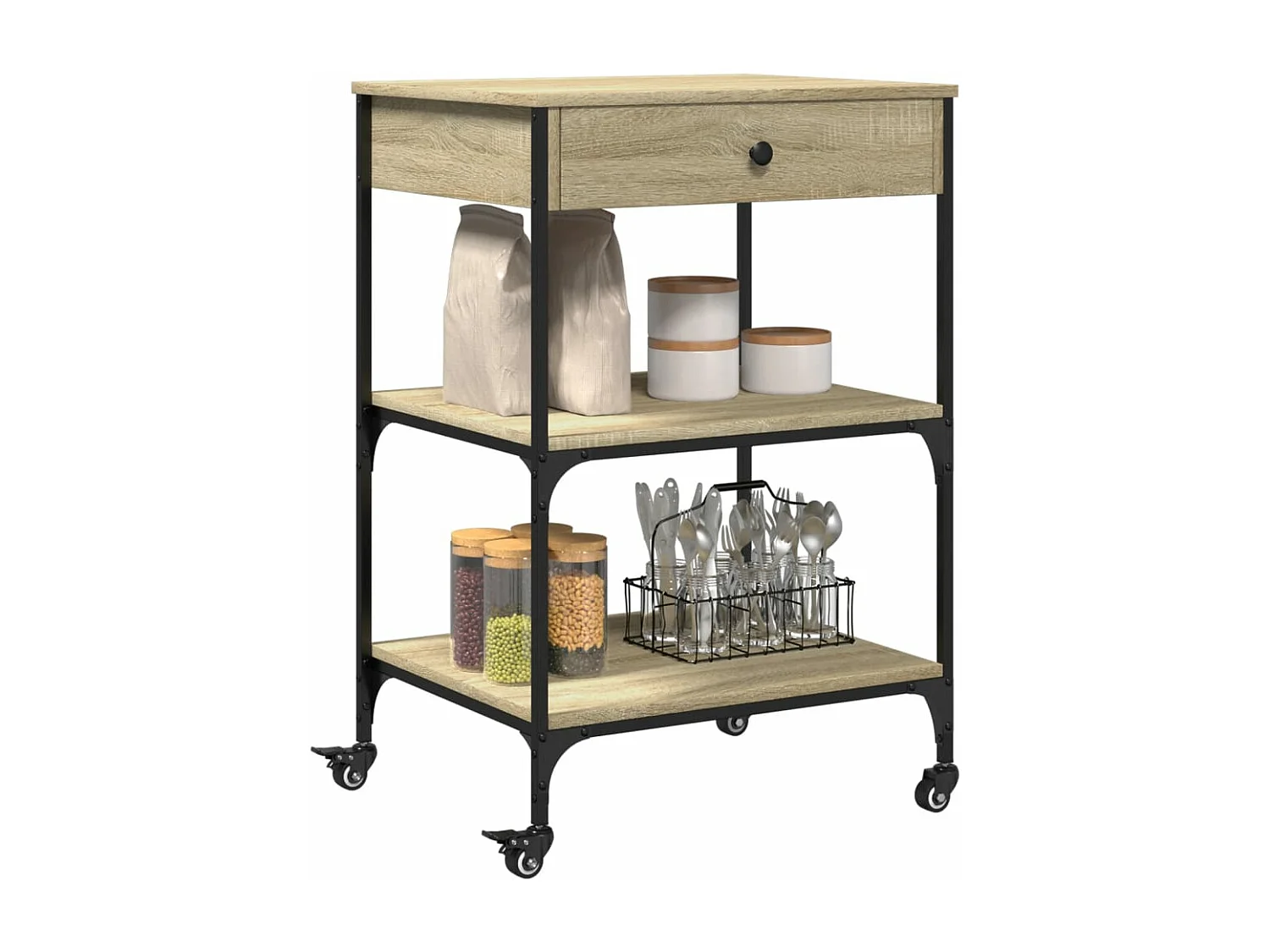 Küchenwagen Sonoma-Eiche 60x48x89,5 cm Holzwerkstoff