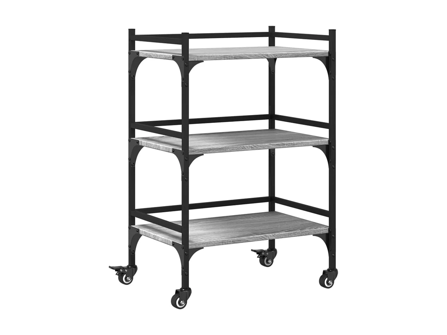 Chariot de cuisine sonoma gris 50x35x75,5 cm bois d'ingénierie