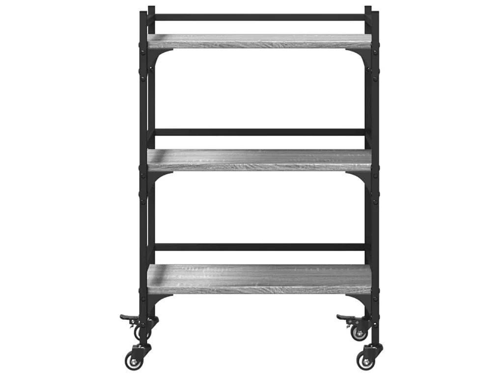 Chariot de cuisine sonoma gris 50x35x75,5 cm bois d'ingénierie