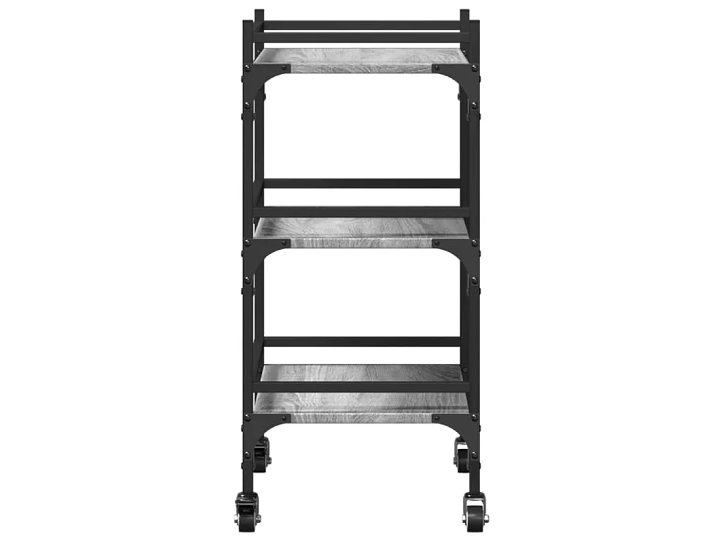Chariot de cuisine sonoma gris 50x35x75,5 cm bois d'ingénierie