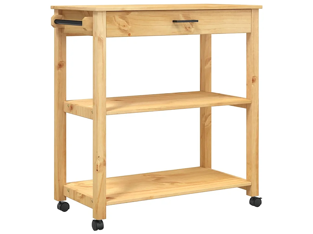 Chariot de cuisine MONZA 84x40x88,5 cm bois massif de pin