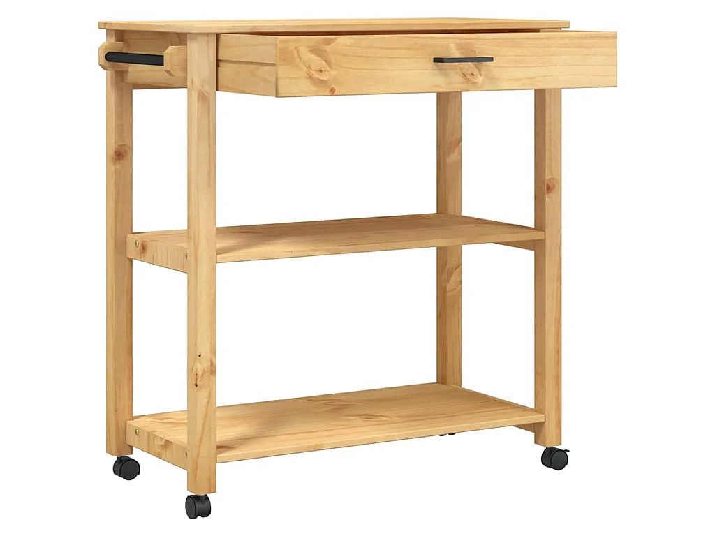 Chariot de cuisine MONZA 84x40x88,5 cm bois massif de pin