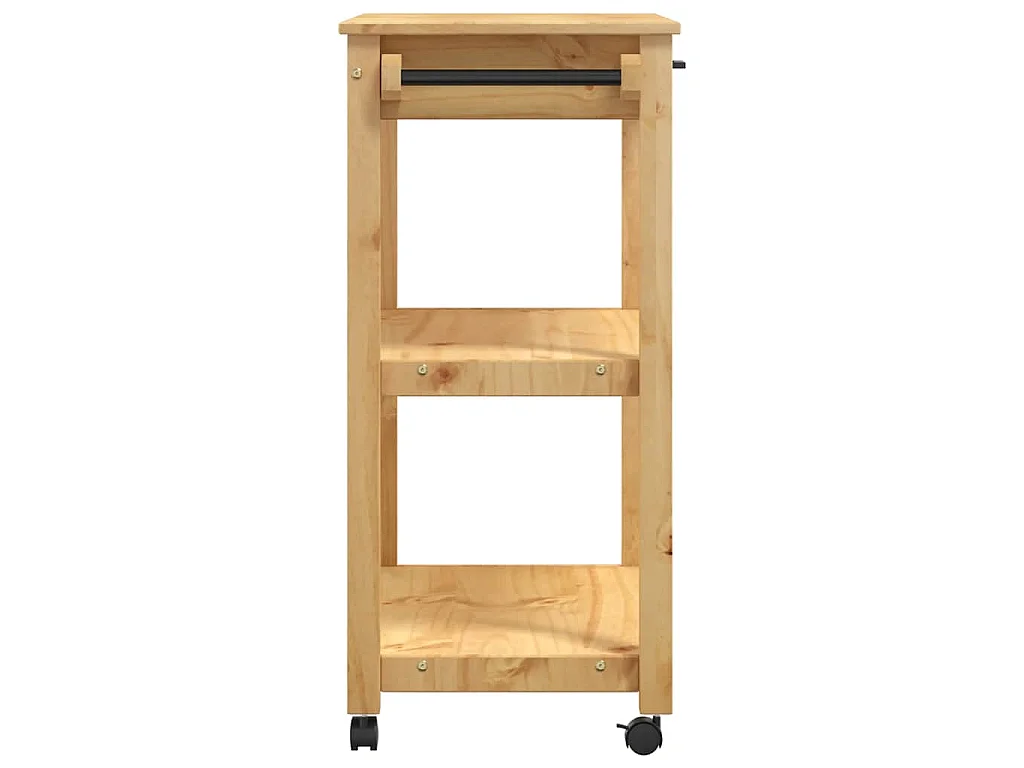 Chariot de cuisine MONZA 84x40x88,5 cm bois massif de pin