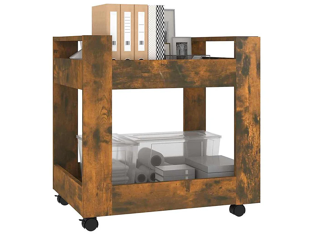 Bureaukastje 60x45x60 cm bewerkt hout gerookt eikenkleurig