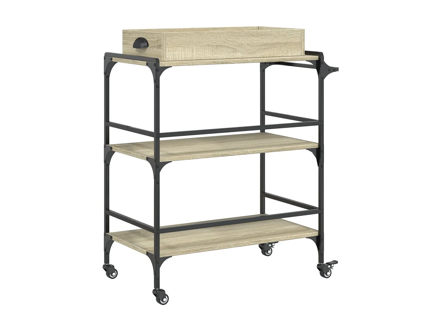 Carrello Cucina Rovere Sonoma 81,5x41x92,5 cm Legno Multistrato