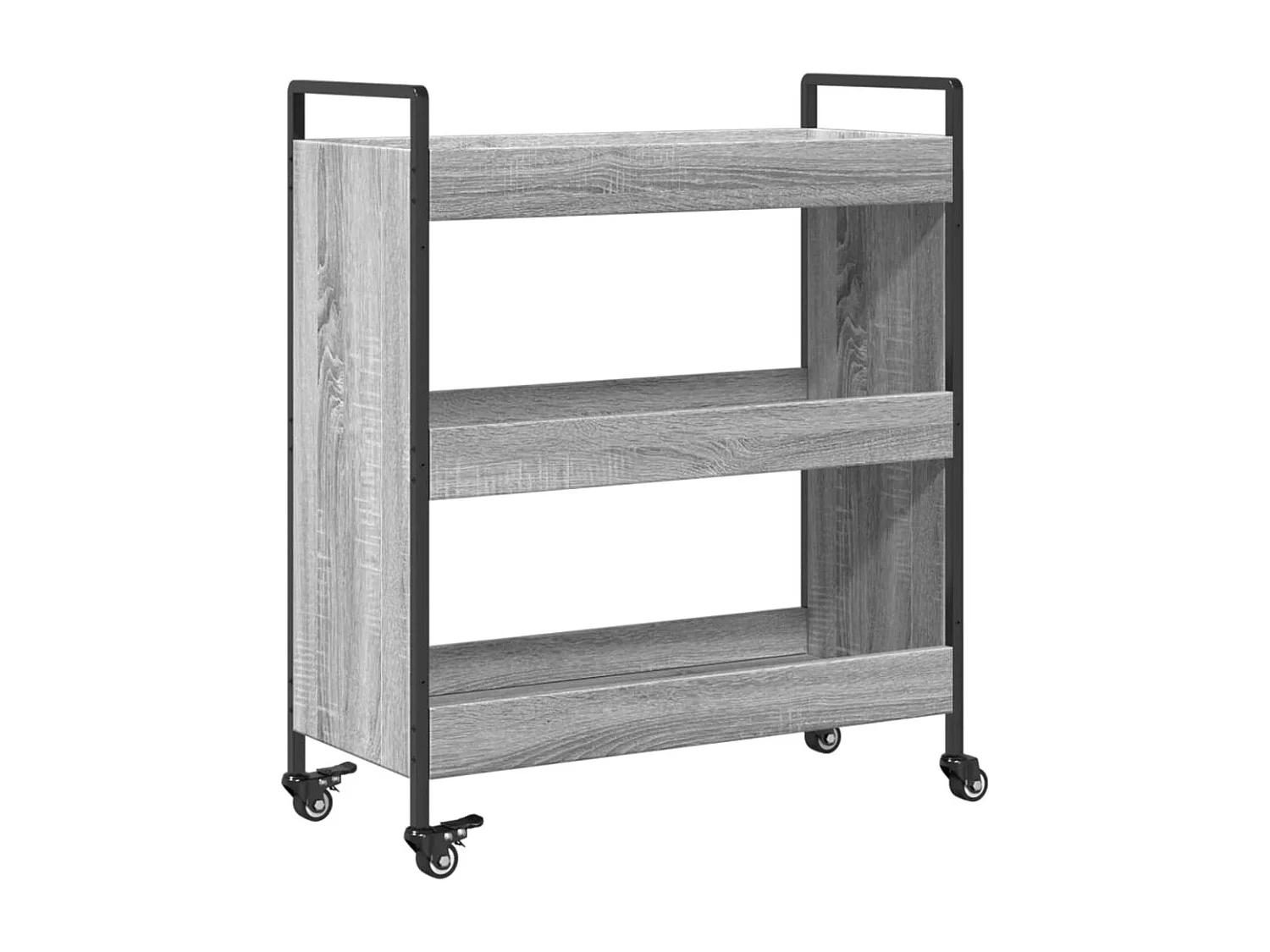 Chariot de cuisine sonoma gris 70x30x82 cm bois d'ingénierie