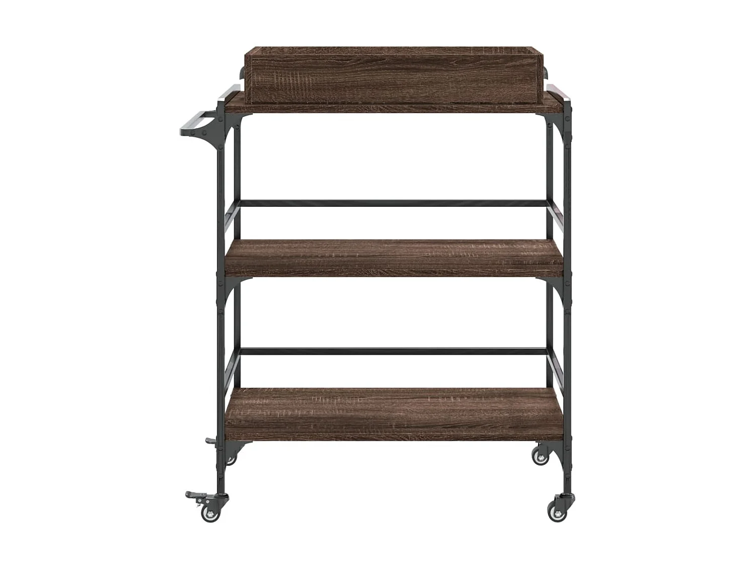 Chariot de cuisine chêne marron 81,5x41x92,5 cm bois ingénierie