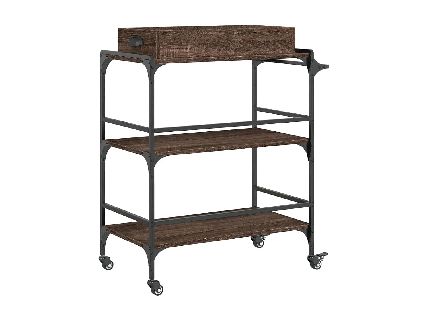 Chariot de cuisine chêne marron 81,5x41x92,5 cm bois ingénierie