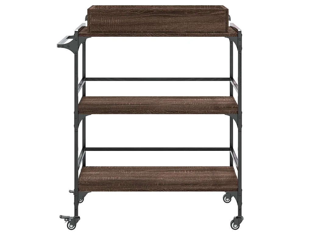 Keukentrolley 81,5x41x92,5 cm bewerkt hout bruin eikenkleurig