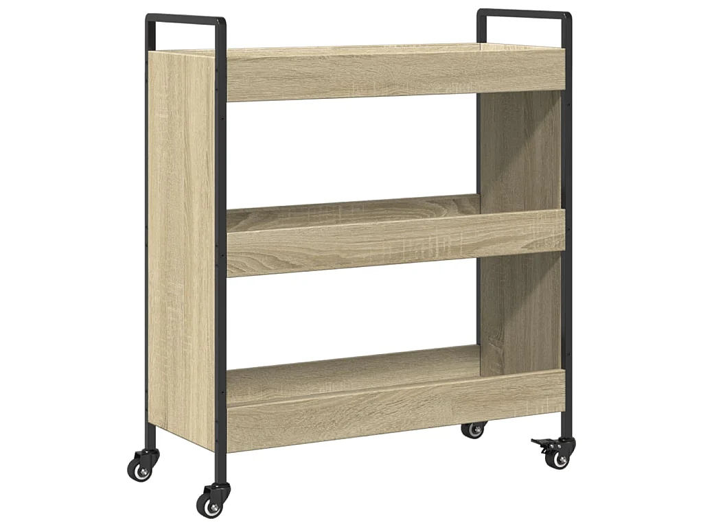 Chariot de cuisine chêne sonoma 70x30x82 cm bois d'ingénierie