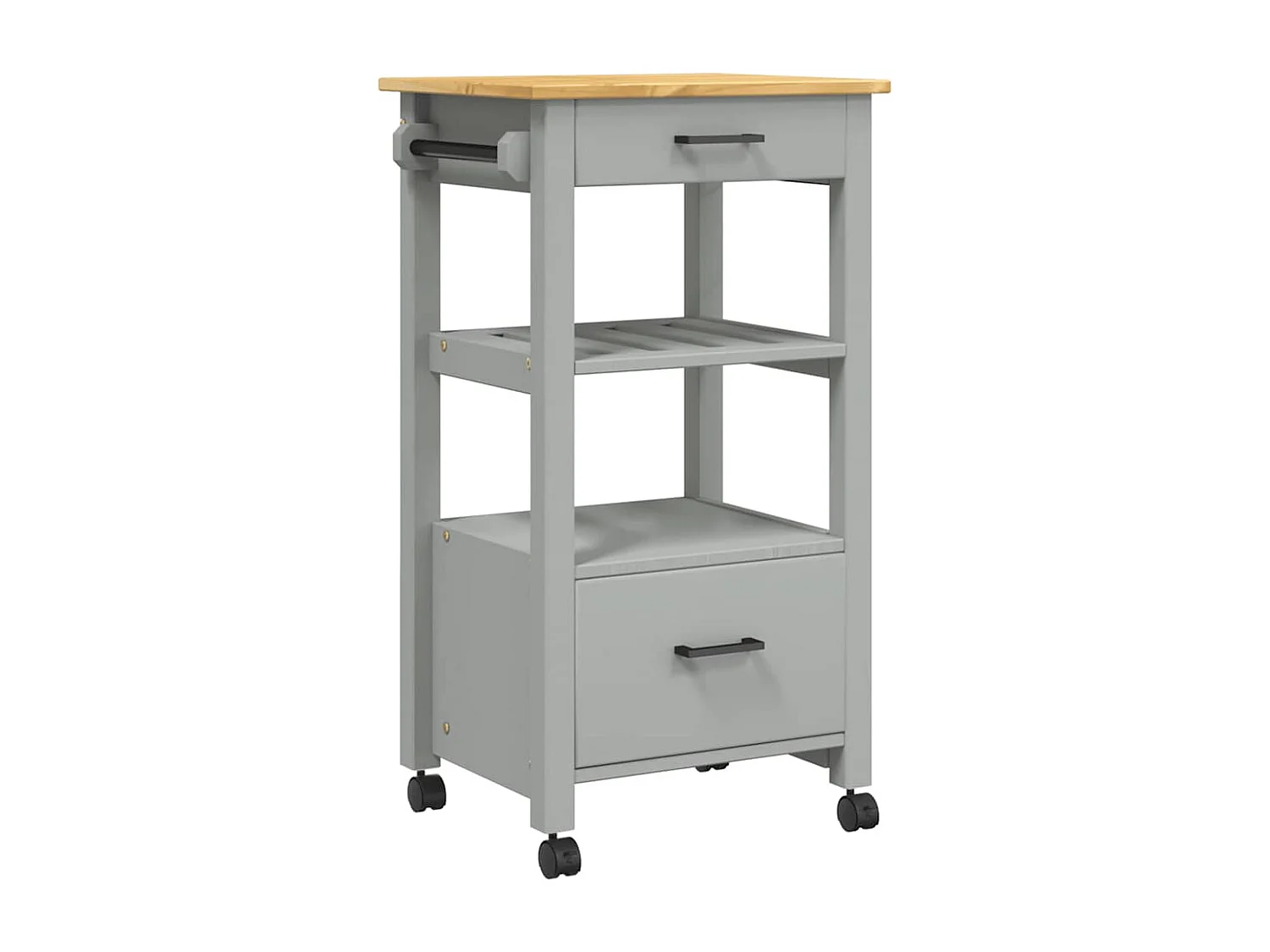 Chariot de cuisine MONZA 48x40x88,5 cm bois massif de pin