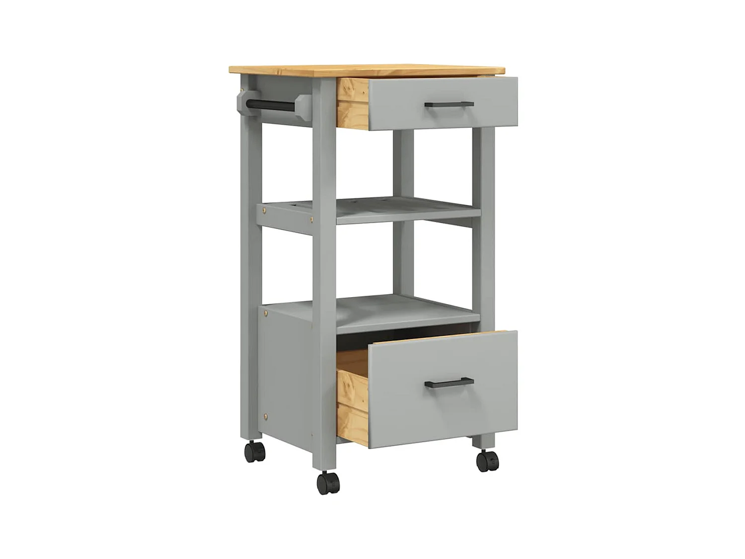 Chariot de cuisine MONZA 48x40x88,5 cm bois massif de pin