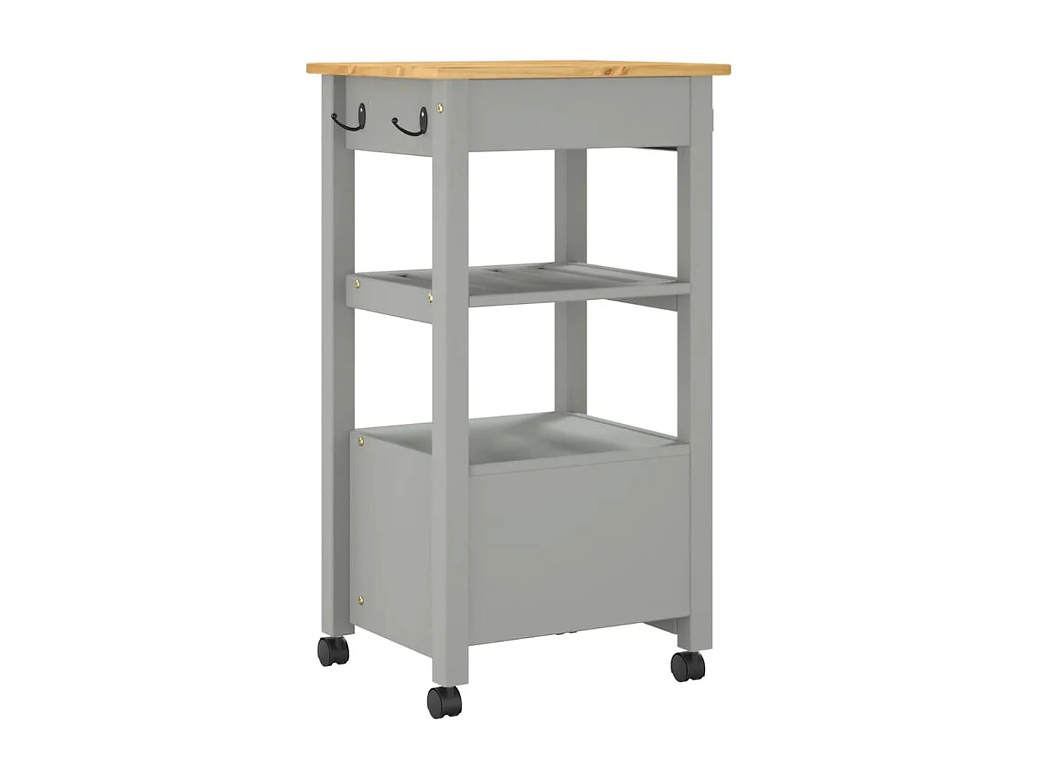 Chariot de cuisine MONZA 48x40x88,5 cm bois massif de pin