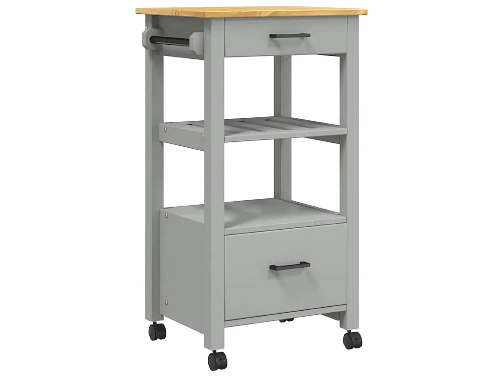 Keukentrolley MONZA 48x40x88,5 cm massief grenenhout
