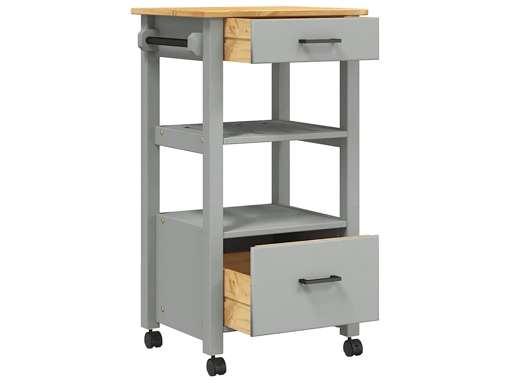 Keukentrolley MONZA 48x40x88,5 cm massief grenenhout