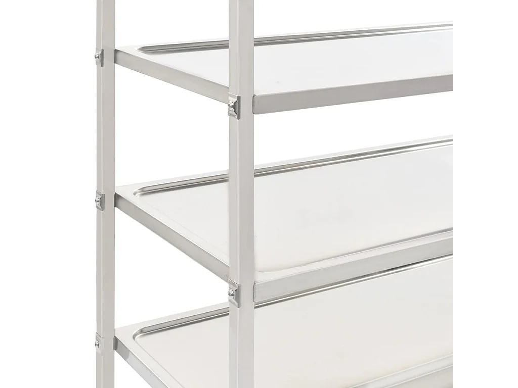 Chariot de cuisine à 5 niveaux 107x55x147 cm Acier inoxydable