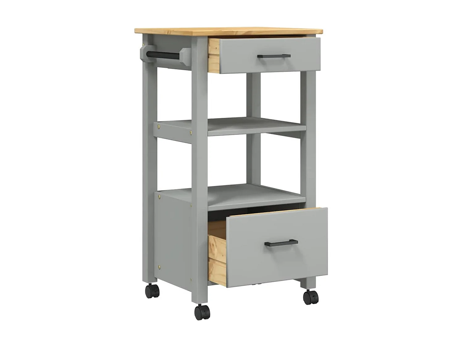 Chariot de cuisine MONZA 48x40x88,5 cm bois massif de pin