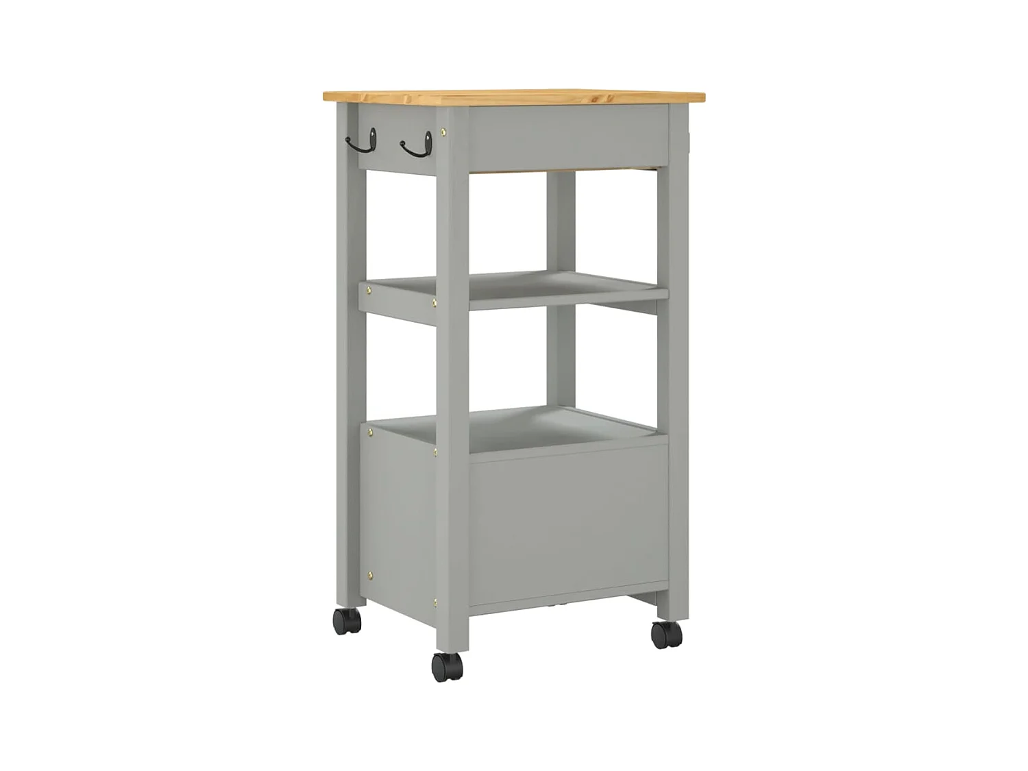 Keukentrolley MONZA 48x40x88,5 cm massief grenenhout