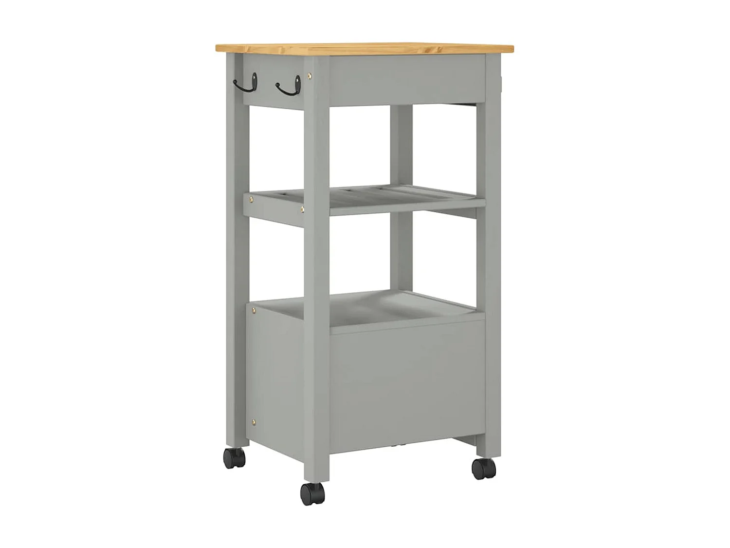 Chariot de cuisine MONZA 48x40x88,5 cm bois massif de pin