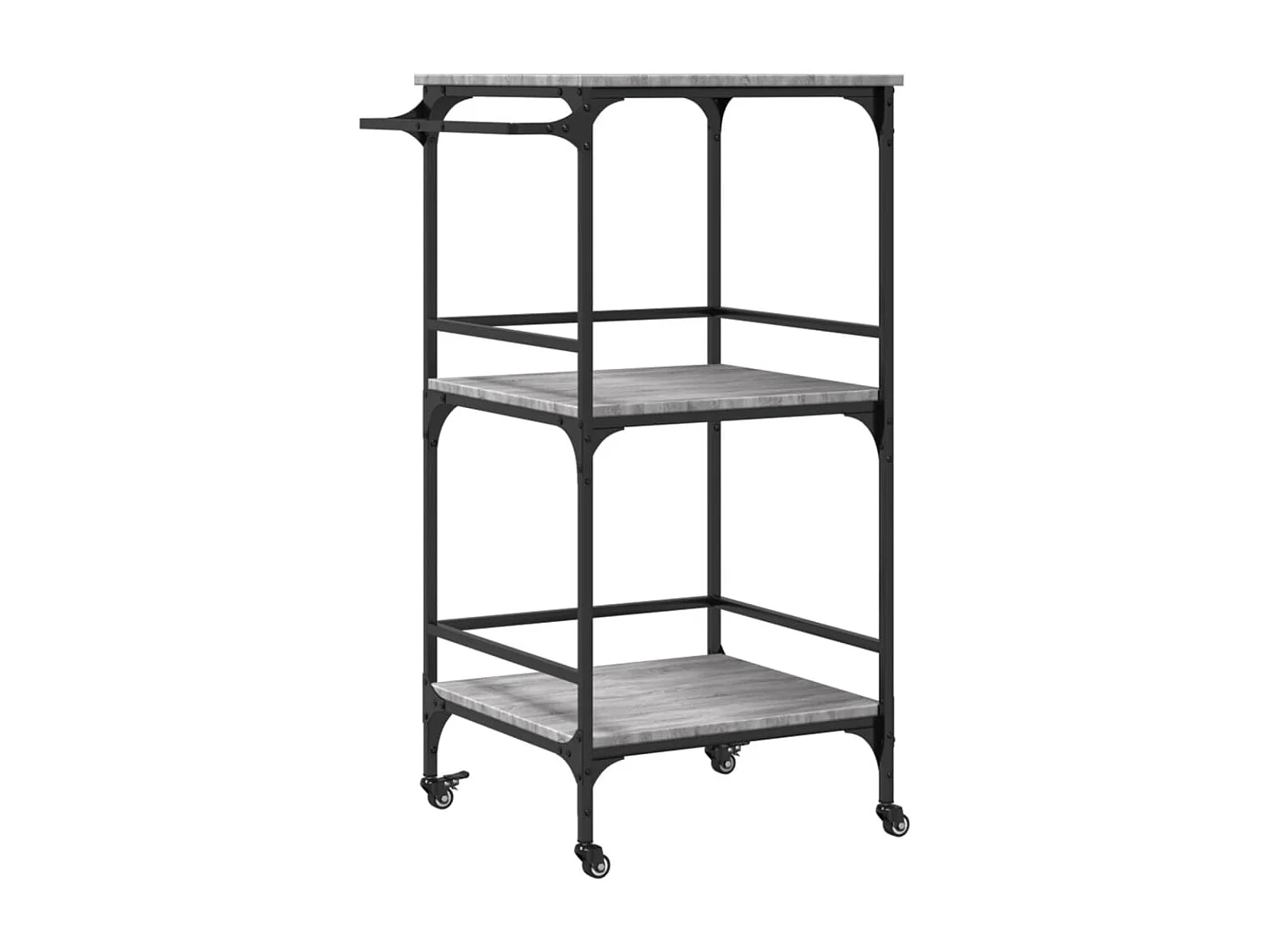 Chariot de cuisine sonoma gris 60,5x50x105 cm bois d'ingénierie