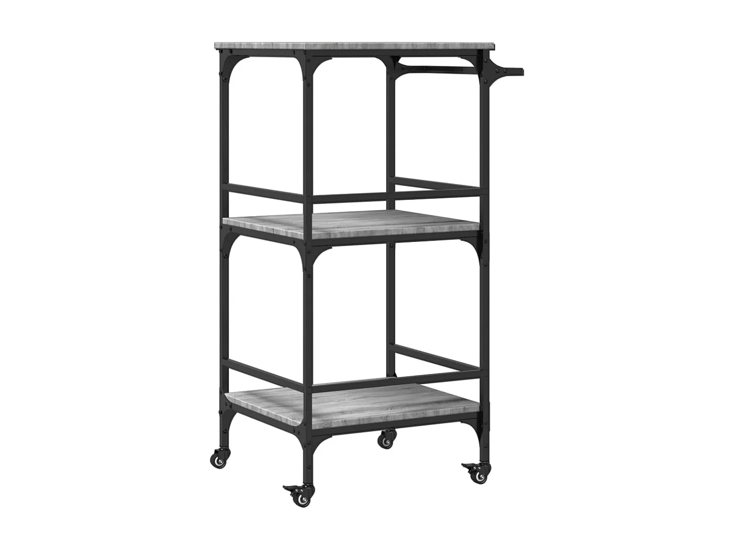 Chariot de cuisine sonoma gris 60,5x50x105 cm bois d'ingénierie