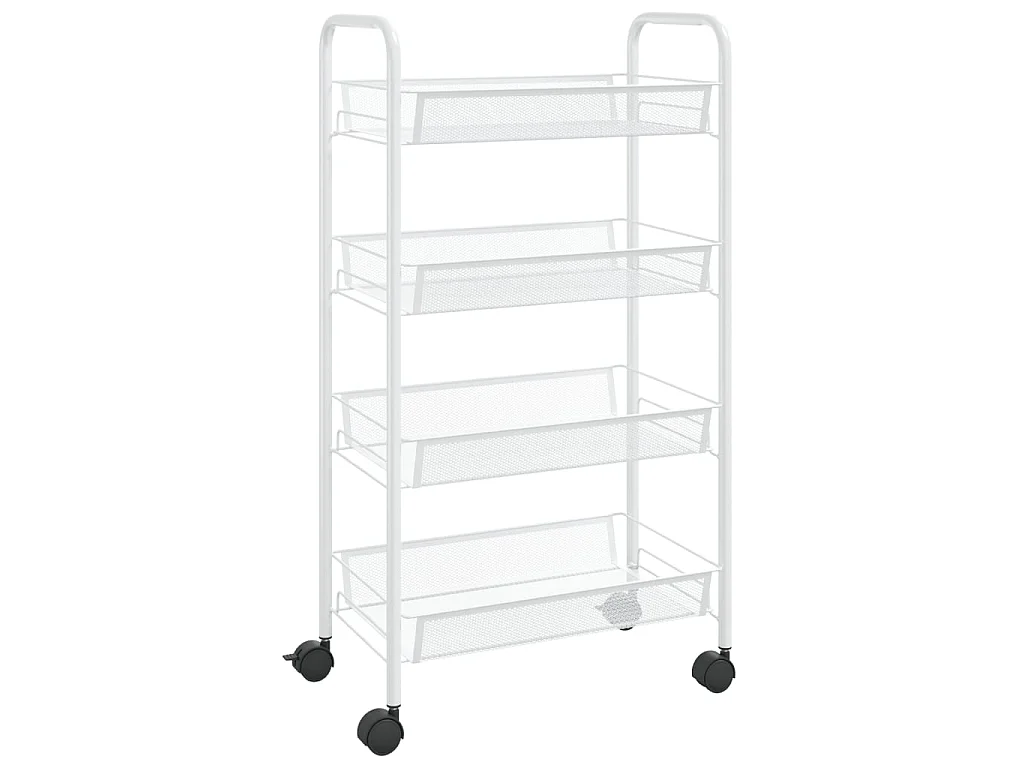 Keukentrolley 4-laags 46x26x85 cm ijzer wit