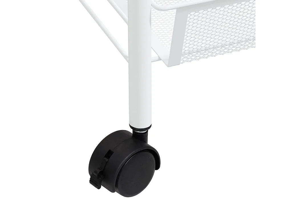 Keukentrolley 4-laags 46x26x85 cm ijzer wit