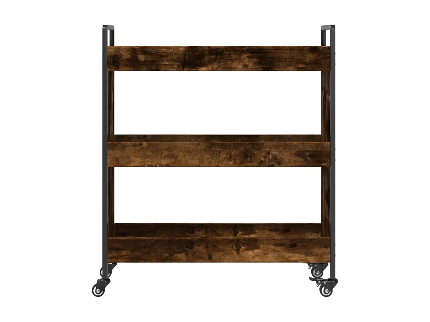 Keukentrolley 70x30x82 cm bewerkt hout gerookt eikenkleurig