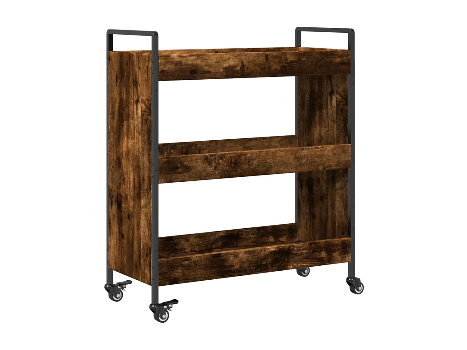 Chariot de cuisine chêne fumé 70x30x82 cm bois d'ingénierie