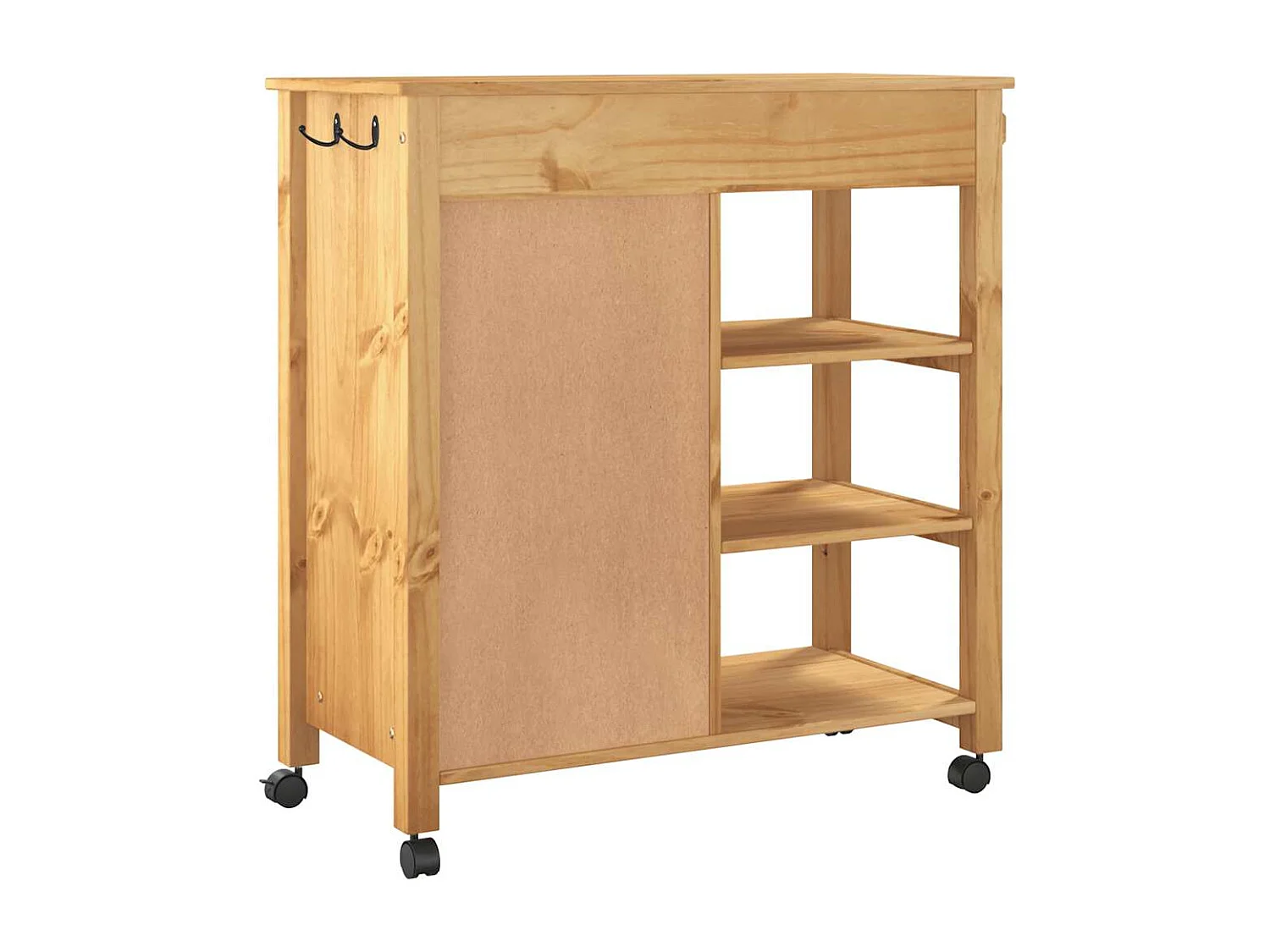 Chariot de cuisine MONZA 84x40x88,5 cm bois massif de pin