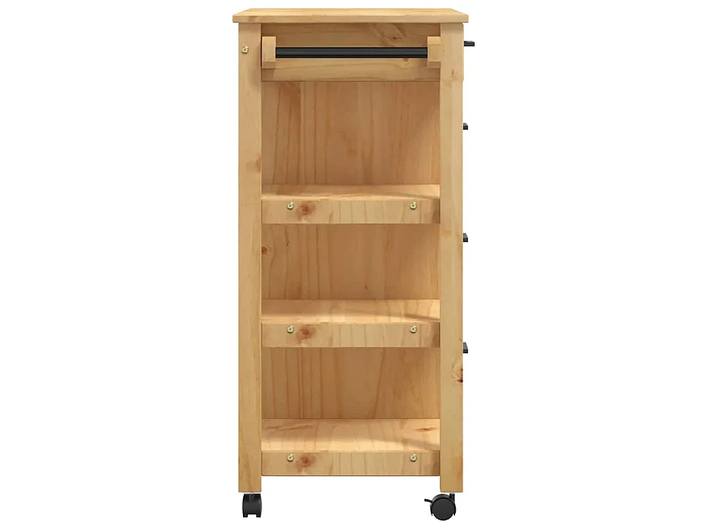 Chariot de cuisine MONZA 84x40x88,5 cm bois massif de pin