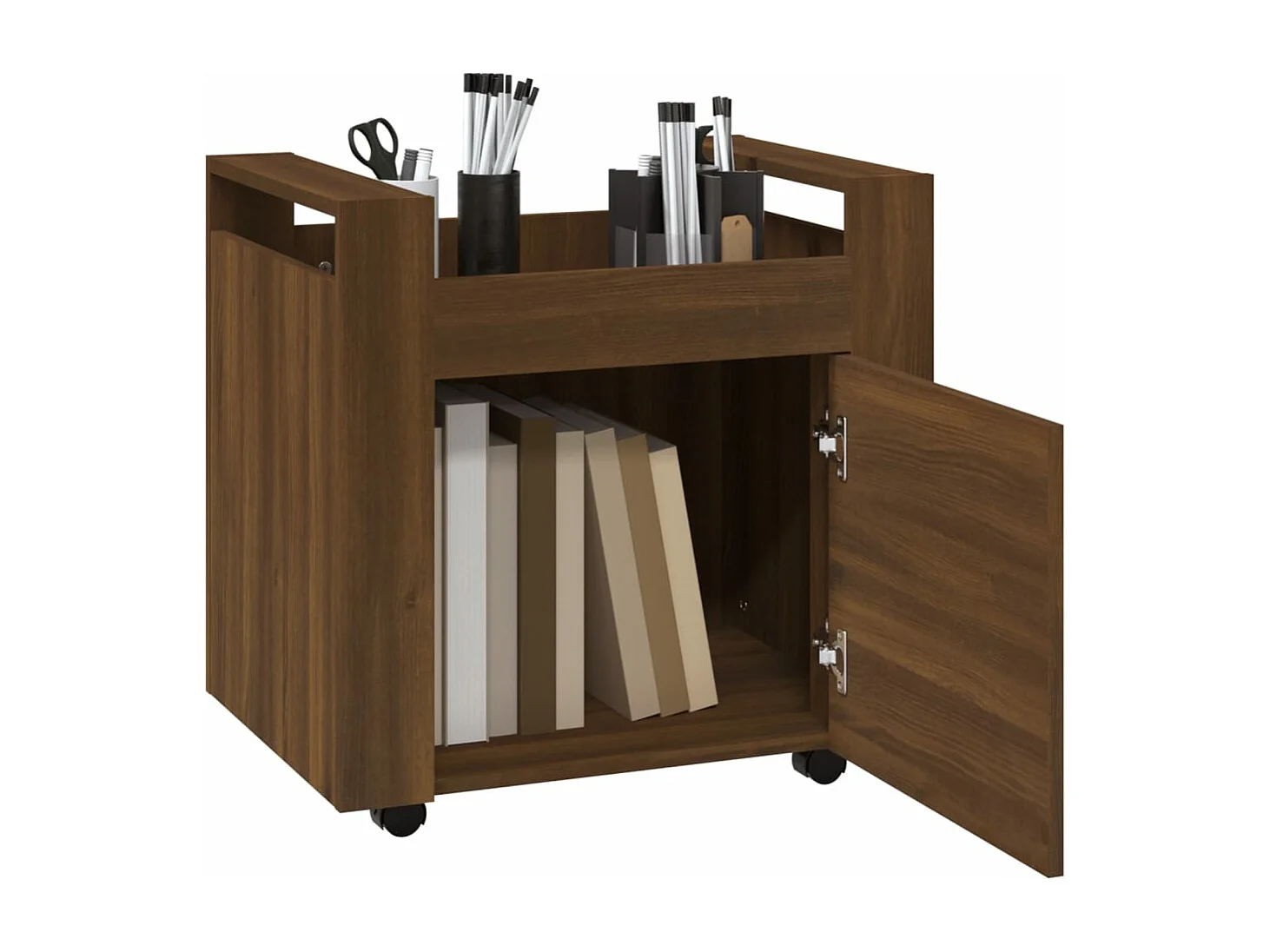 Bürowagen Braun Eichen-Optik 60x45x60 cm Holzwerkstoff