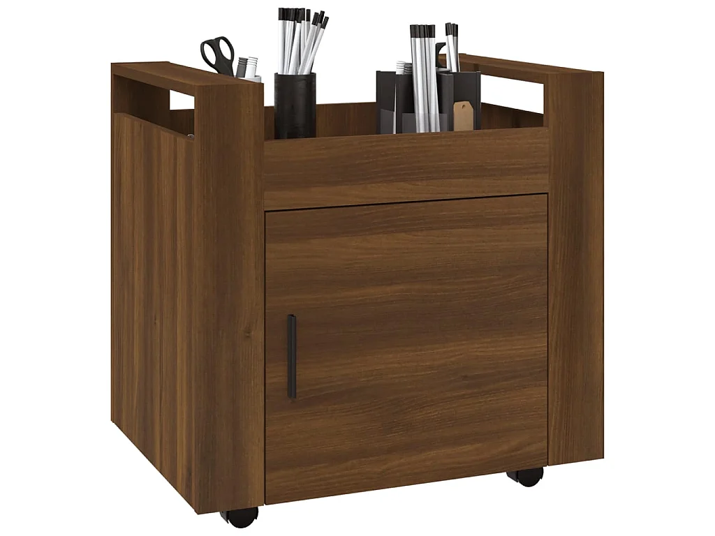 Bureaukastje 60x45x60 cm bewerkt hout bruin eikenkleur