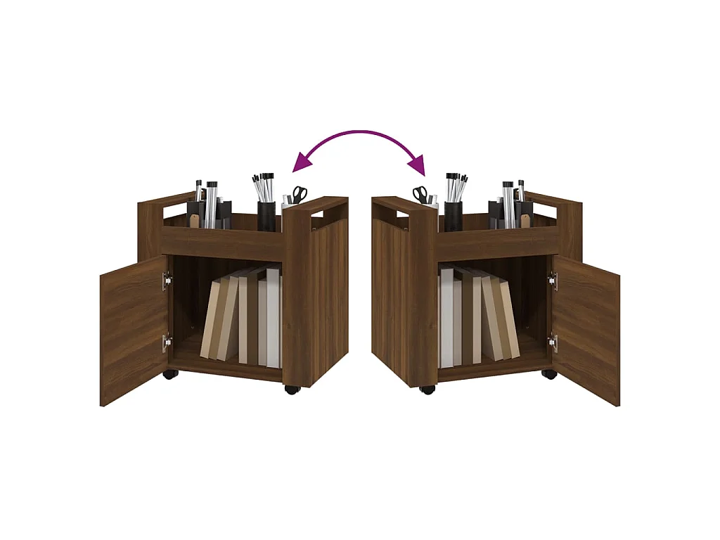 Bureaukastje 60x45x60 cm bewerkt hout bruin eikenkleur