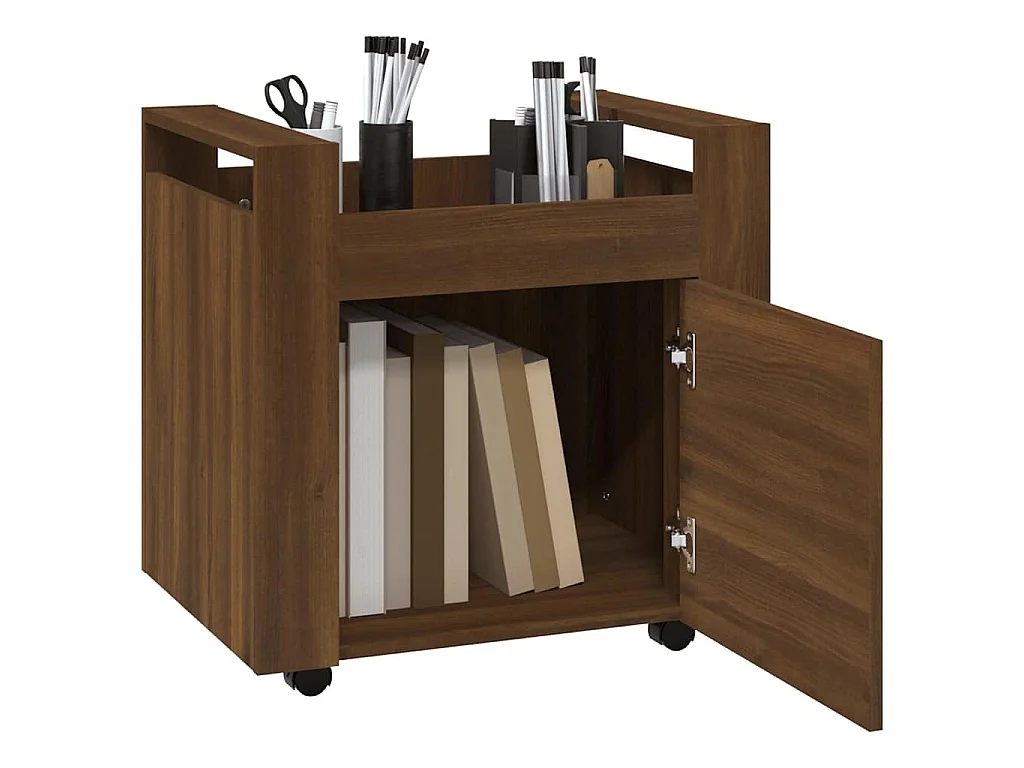 Chariot de bureau Chêne marron 60x45x60 cm Bois d'ingénierie