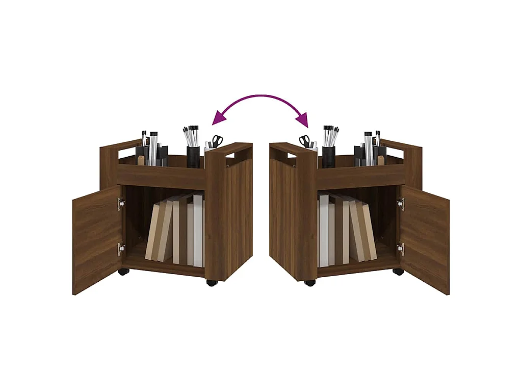 Chariot de bureau Chêne marron 60x45x60 cm Bois d'ingénierie