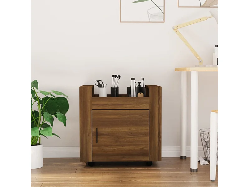 Chariot de bureau Chêne marron 60x45x60 cm Bois d'ingénierie