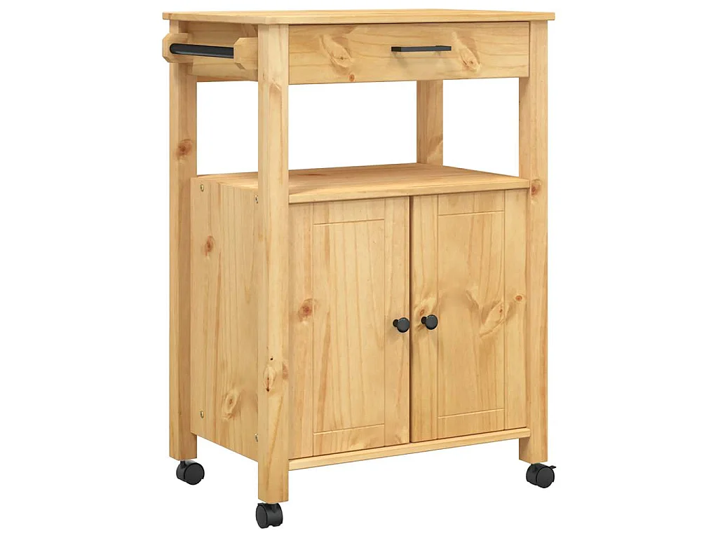 Keukentrolley MONZA 60x40x88,5 cm massief grenenhout