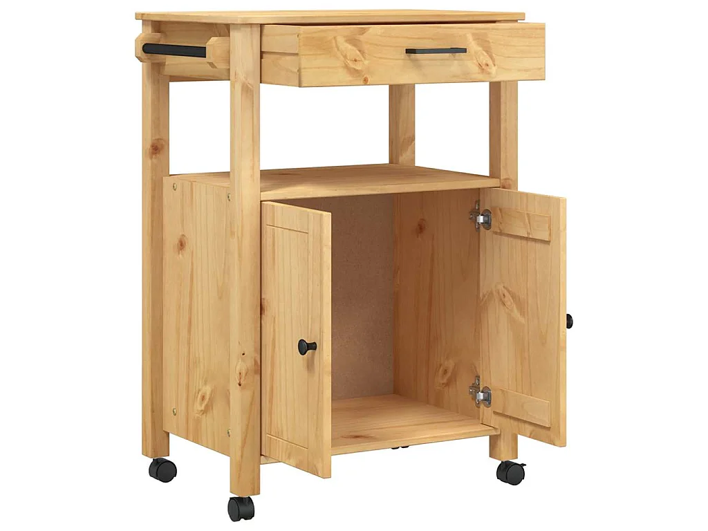 Keukentrolley MONZA 60x40x88,5 cm massief grenenhout