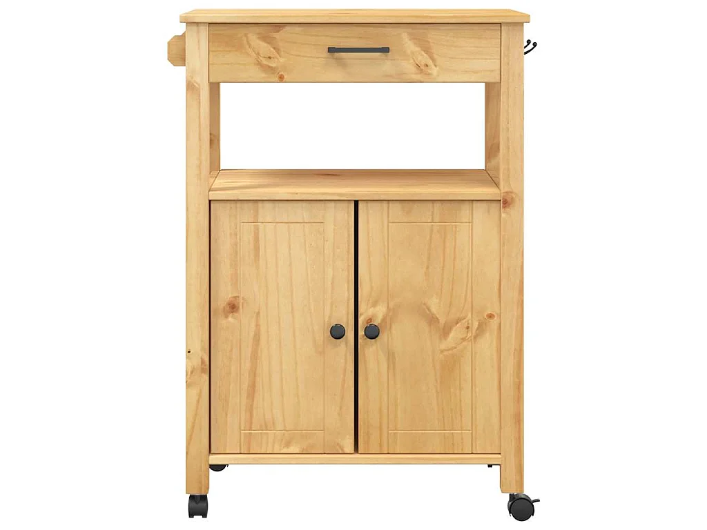 Keukentrolley MONZA 60x40x88,5 cm massief grenenhout