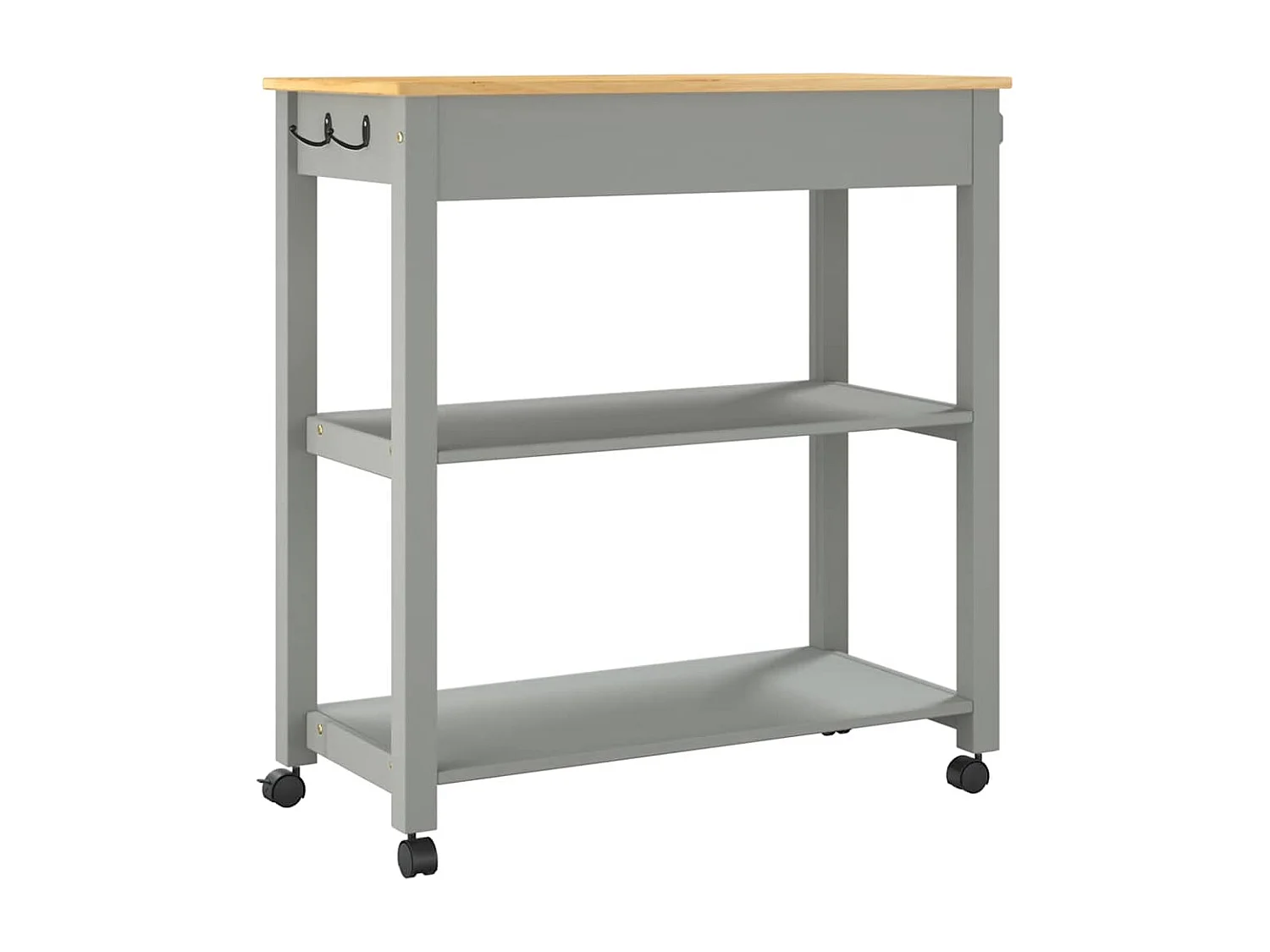 Chariot de cuisine MONZA 84x40x88,5 cm bois massif de pin