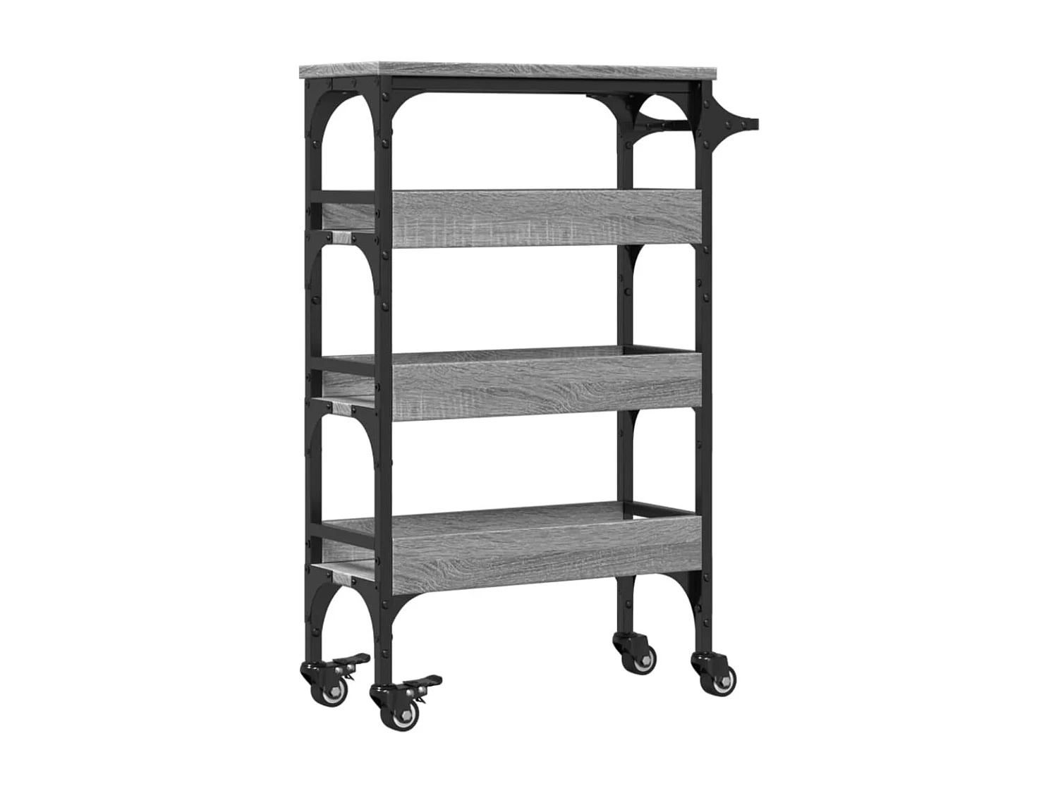 Keukentrolley 53x20x76 cm bewerkt hout grijs sonoma eiken