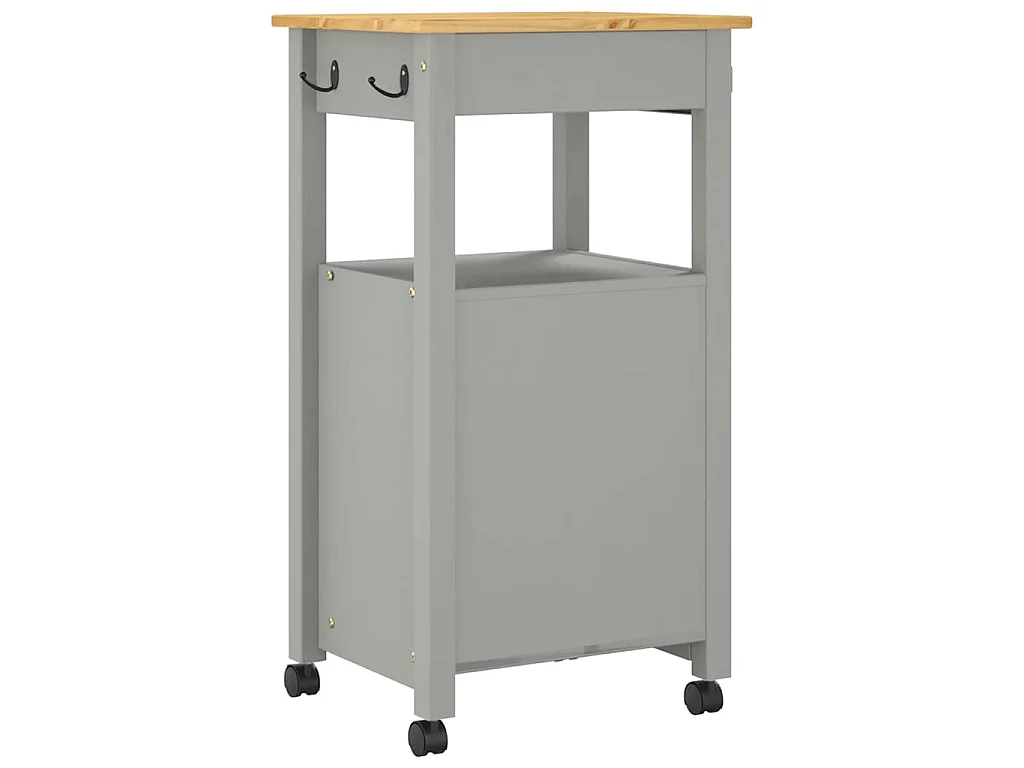 Chariot de cuisine MONZA 48x40x88,5 cm bois massif de pin