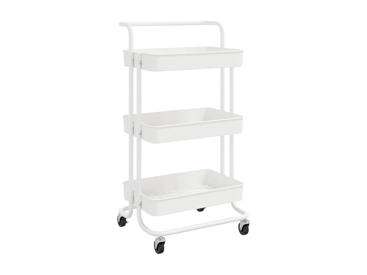 Chariot de cuisine 3 niveaux Blanc 42x35x85 cm Fer et ABS